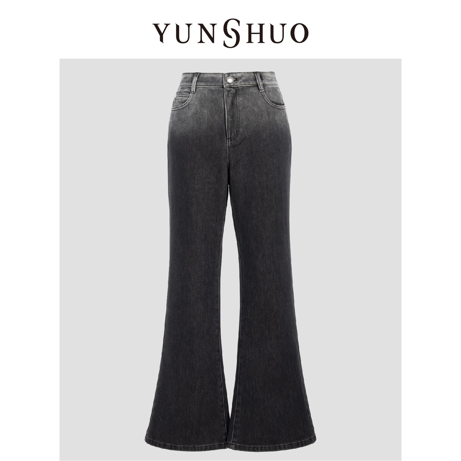 YUNSHUO允硕渐变微喇叭修身显瘦简约时尚百搭休闲牛仔裤子198173,女装/女士精品,休闲裤,淘宝优惠券,粉丝福利购,淘宝优惠卷