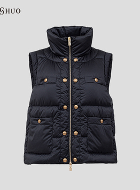 YUNSHUO羽绒马甲女秋冬季宽松无袖坎肩马夹625048