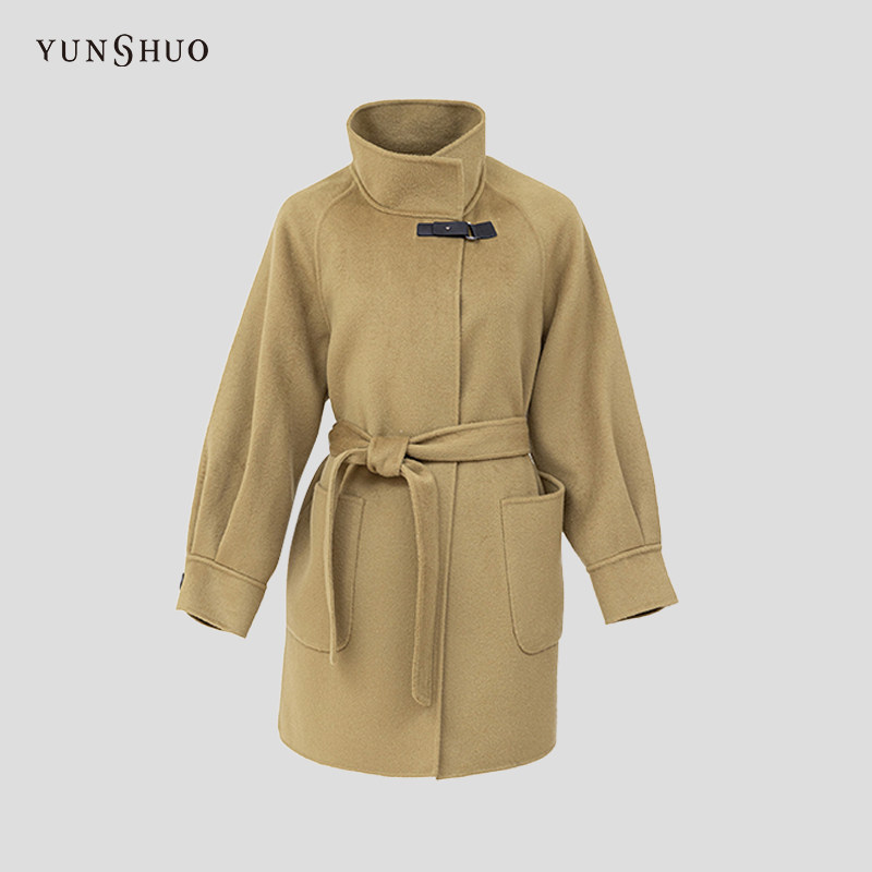 YUNSHUO双面呢大衣女秋冬新款优雅立领毛呢外套496111,女装/女士精品,毛呢外套,淘宝优惠券,粉丝福利购,淘宝优惠卷