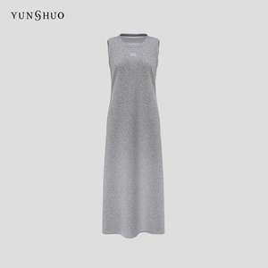 YUNSHUO 长款背心连衣裙女2024春季新款无袖休闲长裙569340