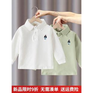 男童长袖POLO衫2025春秋季新款加厚儿童宝宝翻领德绒打底衫上衣潮
