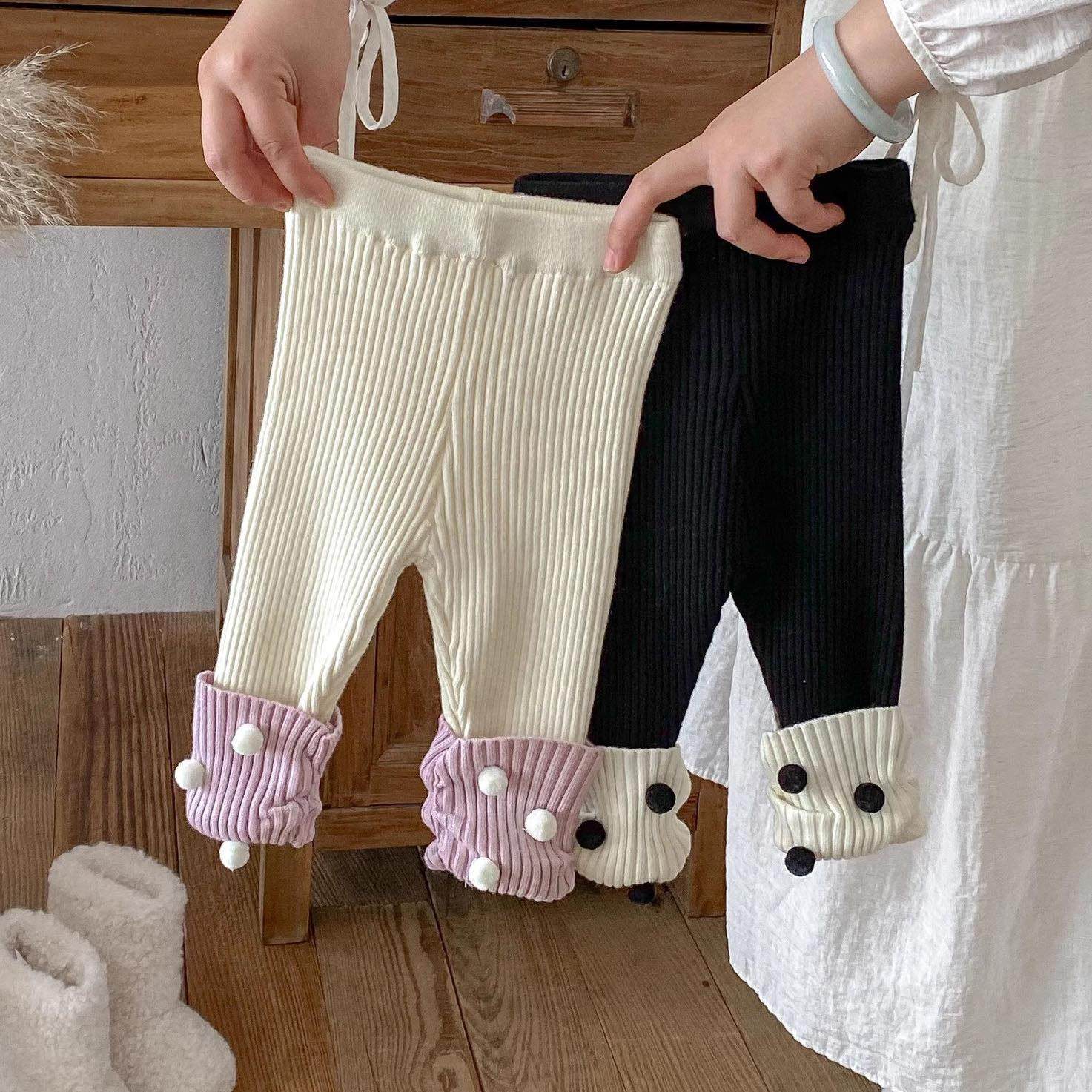 婴儿裤子秋冬季女宝宝针织毛衣拼接波点裤子女童大屁屁PP弹力裤子,童装/婴儿装/亲子装,裤子,淘宝优惠券,粉丝福利购,淘宝优惠卷