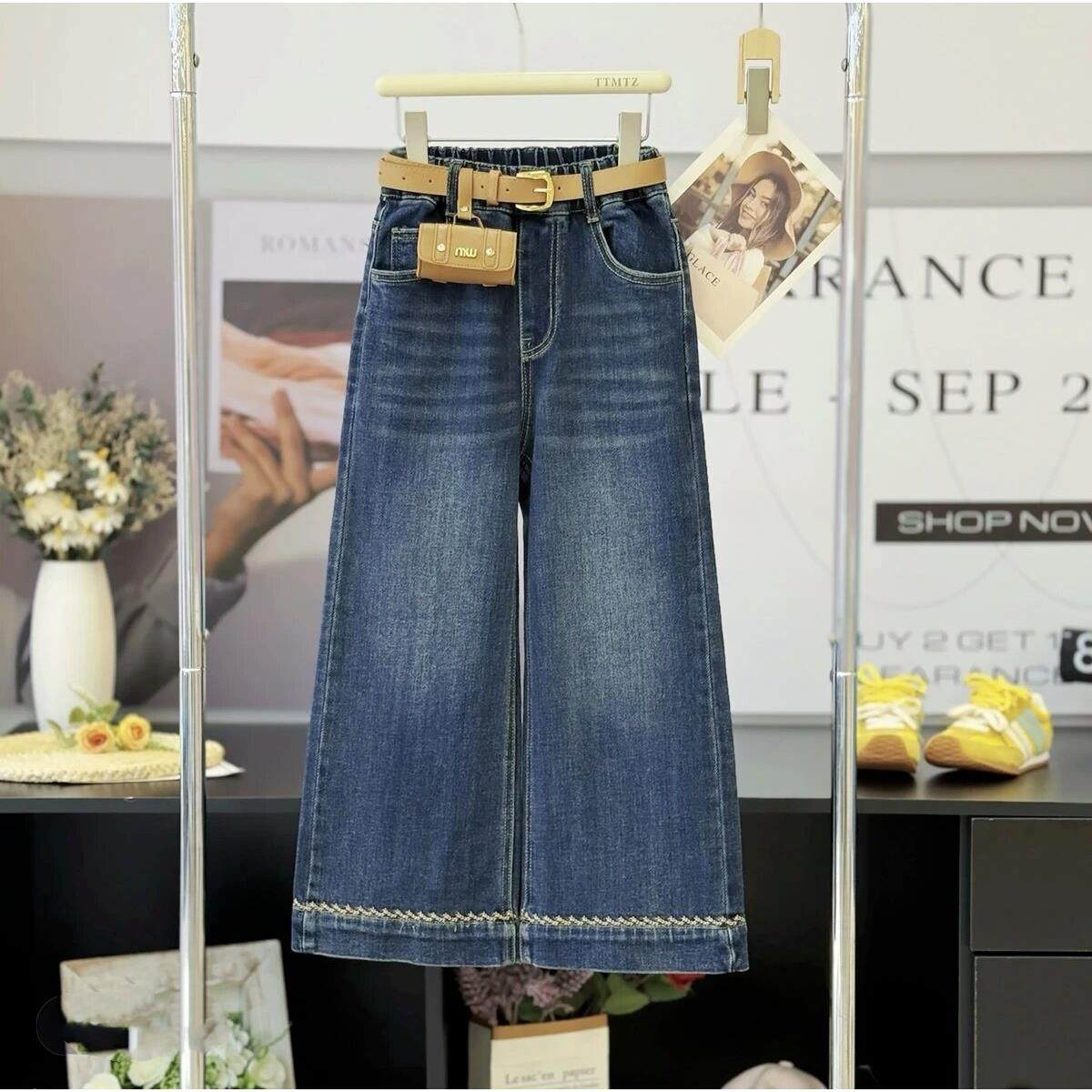 女童直筒牛仔裤春秋款2025新款秋装女孩洋气窄版阔腿裤儿童裤子秋,童装/婴儿装/亲子装,儿童牛仔裤,淘宝优惠券,粉丝福利购,淘宝优惠卷