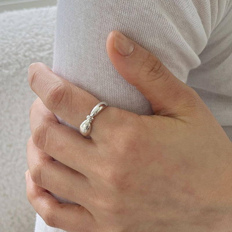 YAXN925纯银法式慵懒风戒指女chic冷淡风潮流食指戒极简戒指女潮