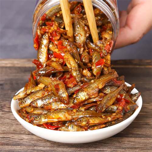 湖南正宗火焙鱼开胃即食柴火鱼辣酱下饭麻辣小鱼仔鱼干熟食品