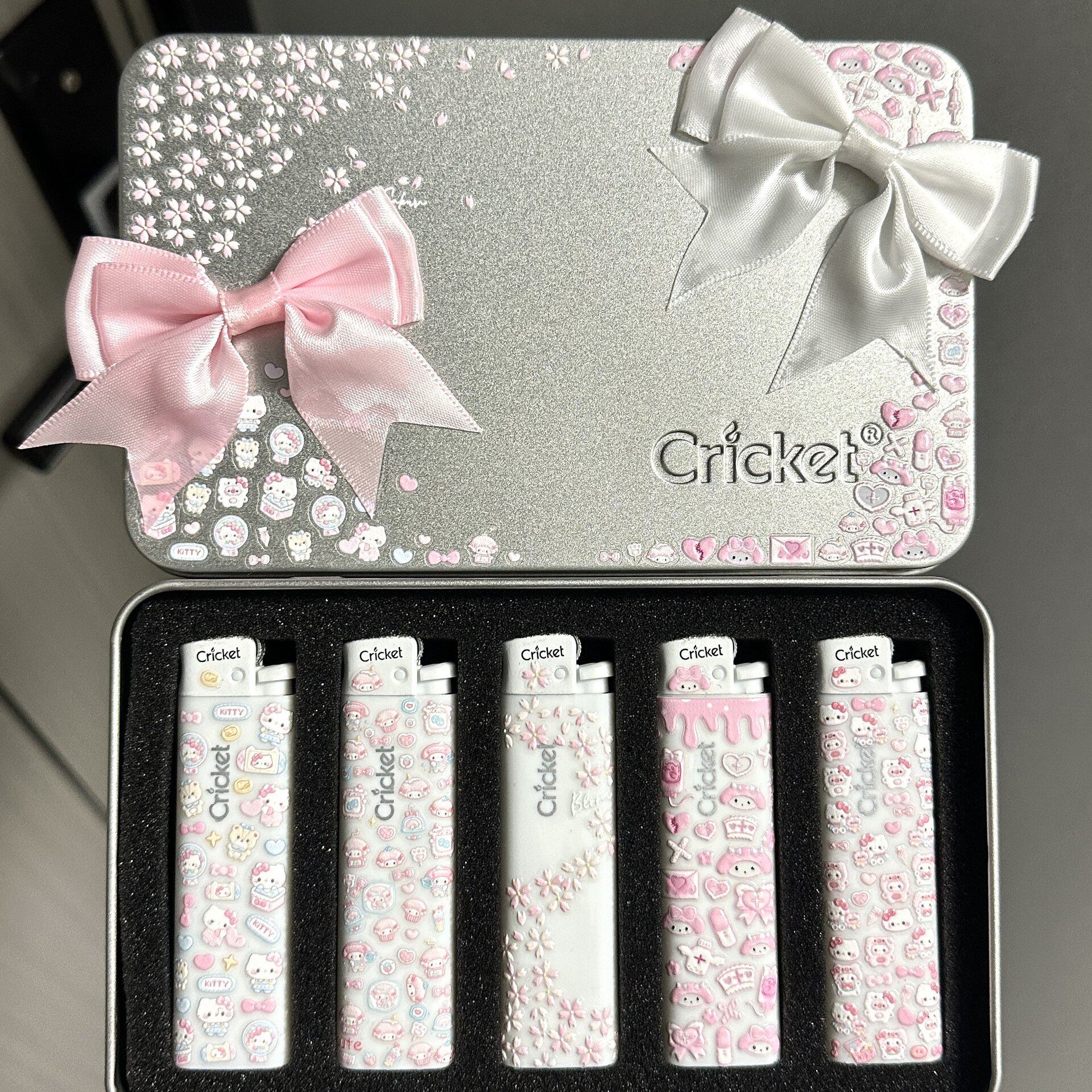 Cricket草蜢打火机卡通蝴蝶结手工贴纸DIY手作HelloKitty创意礼物
