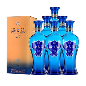 洋河 海之蓝52度520ml*6瓶 整箱装 绵柔型浓香型白酒