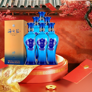 随机 6整箱绵柔浓香型白酒新老包装 洋河蓝色经典 海之蓝52度375ml