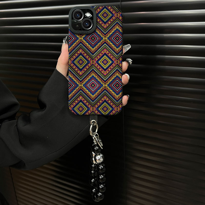 复古菱格花纹全型号适用于苹果手机壳vivo华为OPPO小米保护套iphone16小羊皮新款女镜头全包防摔高级轻奢创意