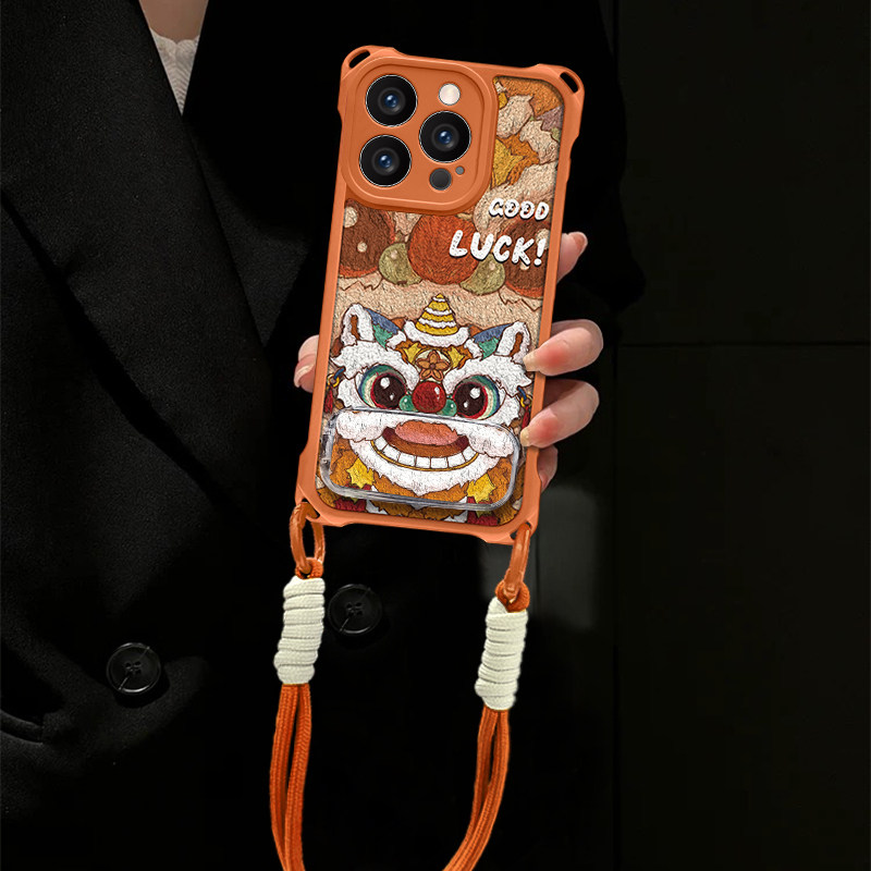 马年醒狮全型号适用于苹果手机壳vivo华为OPPO小米荣耀保护套iphone17pro四角挂绳皮纹新款镜头全包防摔高级,3C数码配件,手机保护套/壳,淘宝优惠券,粉丝福利购,淘宝优惠卷