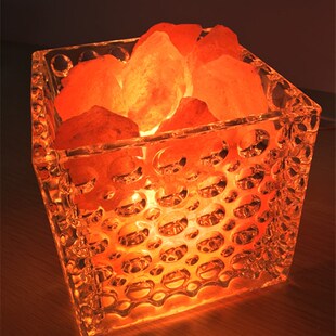 水晶盐灯喜马拉雅玫瑰岩香薰小台灯招财卧室床头温馨插电调光夜灯