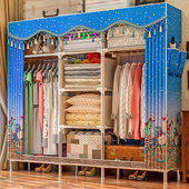 简易衣柜现代简约布衣柜钢管加粗加固出租房用家用卧室收纳挂柜子