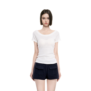 显瘦百搭高级感独特漂亮 纯色修身 初夏上衣 t恤女2025新款 BM短袖
