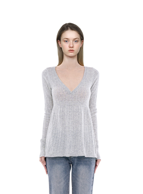 【许妍同款】BM毛衣女2025新款秋冬V领纯欲风百搭设计感针织上衣