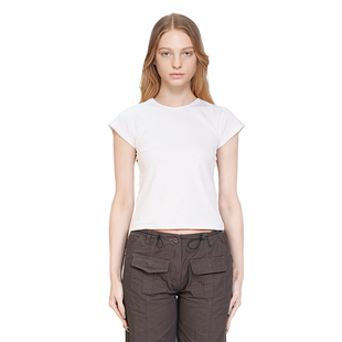 高腰纯色打底衫 BM上衣短袖 基础款 圆领夏季 BM官方店 T恤女2025新款