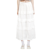 BM白色长裙2026秋季 高腰裙子 蛋糕裙半身裙轻奢高级感今年流行爆款