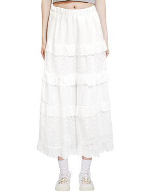 BM白色长裙2025秋季蛋糕裙半身裙轻奢高级感今年流行爆款高腰裙子