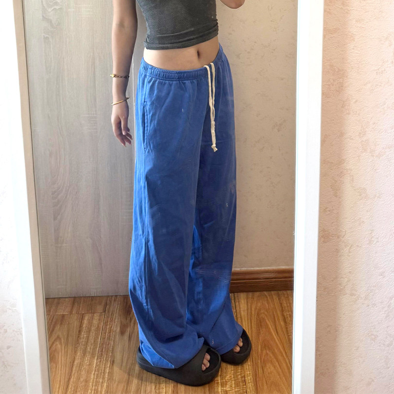 BM长裤女2026新款纯色抽绳宽松设计感显瘦百搭休闲裤美式复古裤子,女装/女士精品,休闲裤,淘宝优惠券,粉丝福利购,淘宝优惠卷