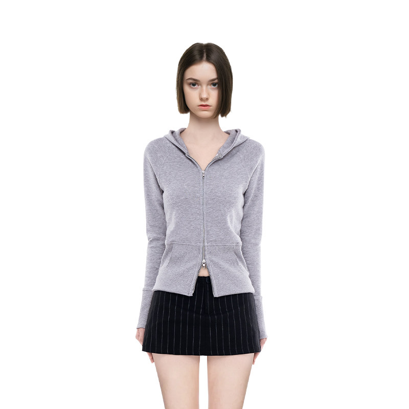 BM卫衣女2026新款秋冬双拉链开衫外套美式复古修身显瘦连帽卫衣,女装/女士精品,卫衣/绒衫,淘宝优惠券,粉丝福利购,淘宝优惠卷