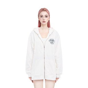 BM卫衣白色天使小孩复古天使拉链帽开衫 卫衣oversize卫衣 外套美式