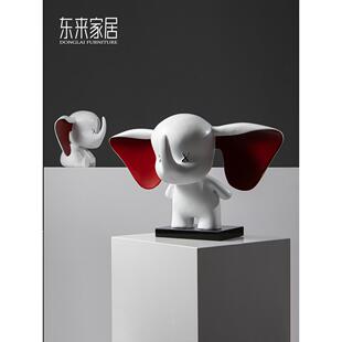现代小飞象摆件 客厅电视柜装饰摆设轻奢卡通家居饰品 样板间软装