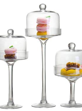 客莱达欧式玻璃罩玻璃装饰品摆件设玻璃工艺品软装饰品高脚蛋糕盘