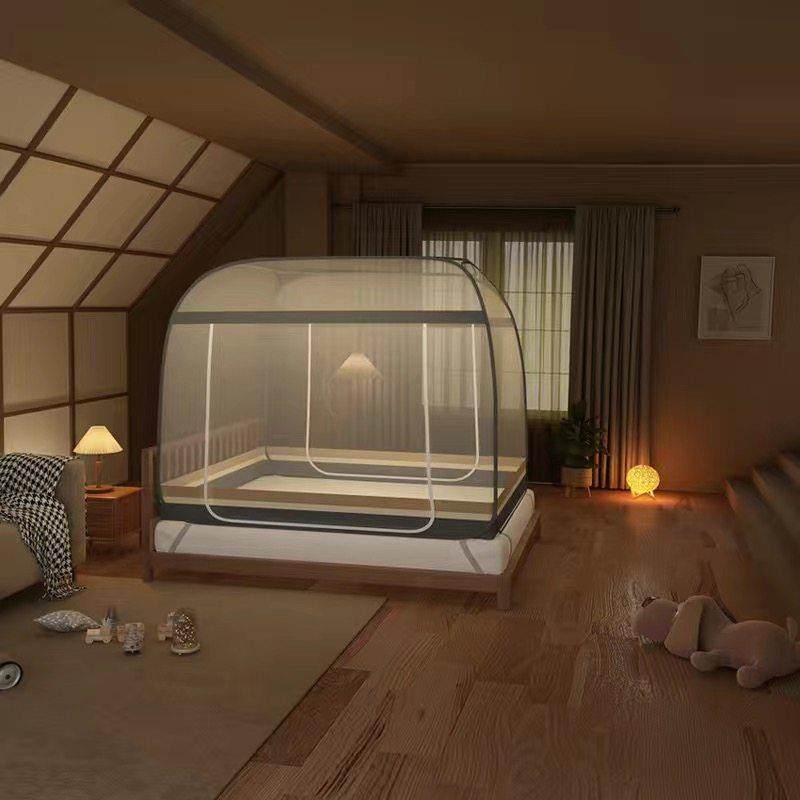 免安装蚊帐蒙古包家用双人床1.8米1.5m单人床1.2米双门无底可折叠