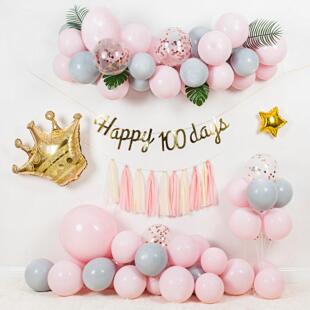 婴儿女宝宝30天百岁背景墙装饰儿童双满月百天百日宴酒店场景布置