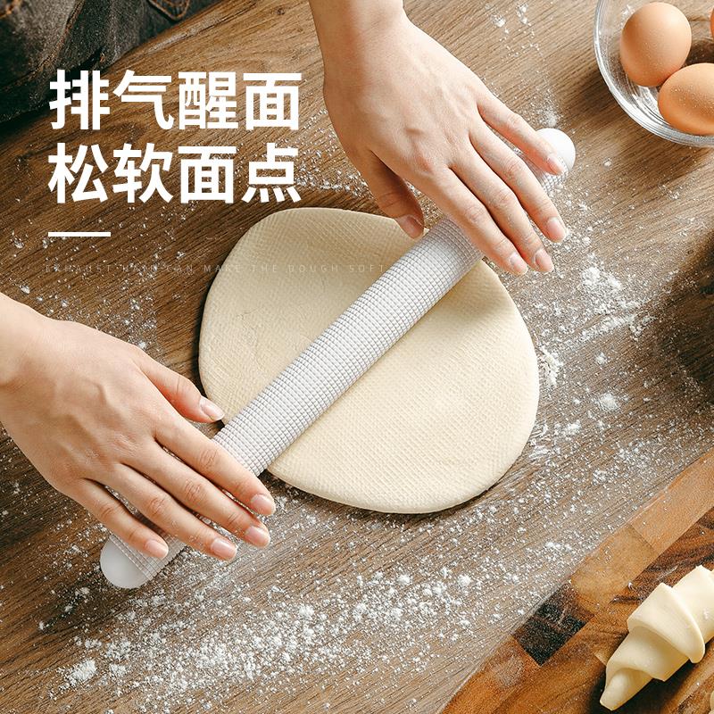日本进口CakeLand排气擀面杖家用浮点擀面棍面包烘焙工具不粘擀面