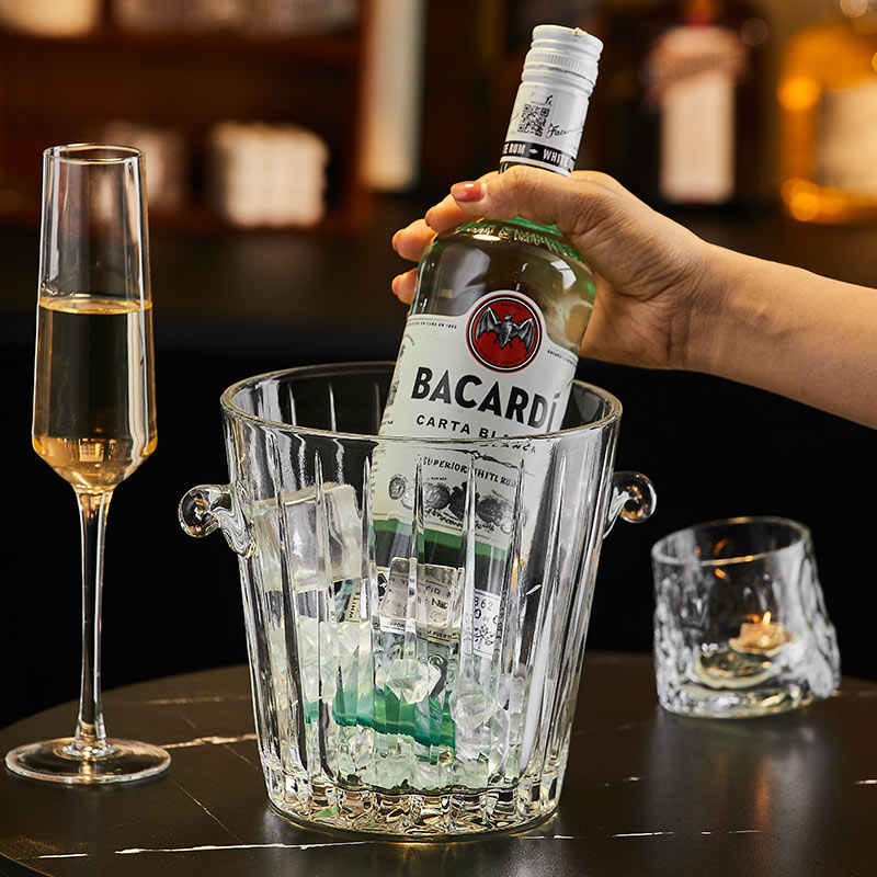 玻璃冰桶装冰块商用大号饮料冰桶