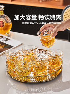 圆形镜面托盘杯架套装 欧式 多功能放杯子收纳杯子摆件