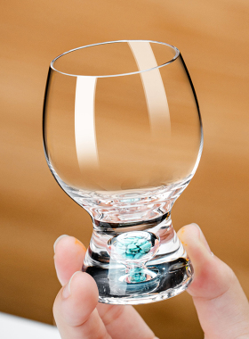 轻奢高档家用白酒杯二两酒具套装中式水晶玻璃绿松石小酒杯洋酒杯