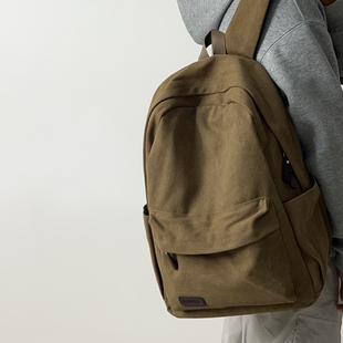 美式复古双肩包大容量旅行背包男休闲简约大学生通勤书包2025新款