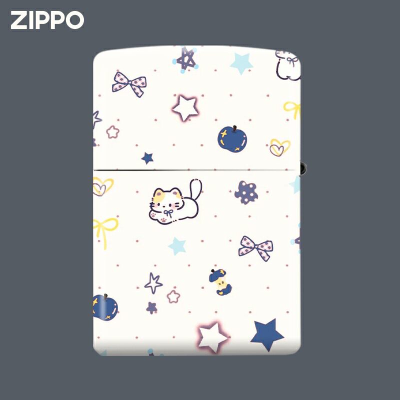 Zippo正品 星空猫正品白色ZIPPO/芝宝