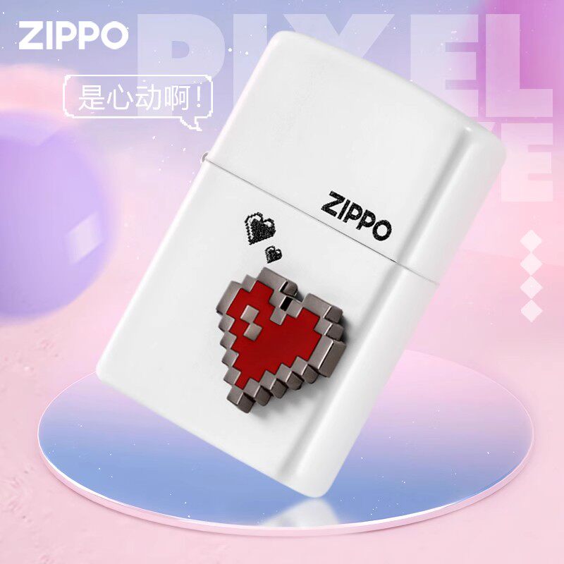 Zippo正品爱情系列马赛克白ZIPPO/芝宝