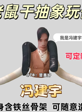 冯建宇王青老鼠干棉花娃娃抽象玩偶周边公仔全身含铁丝骨架可定制