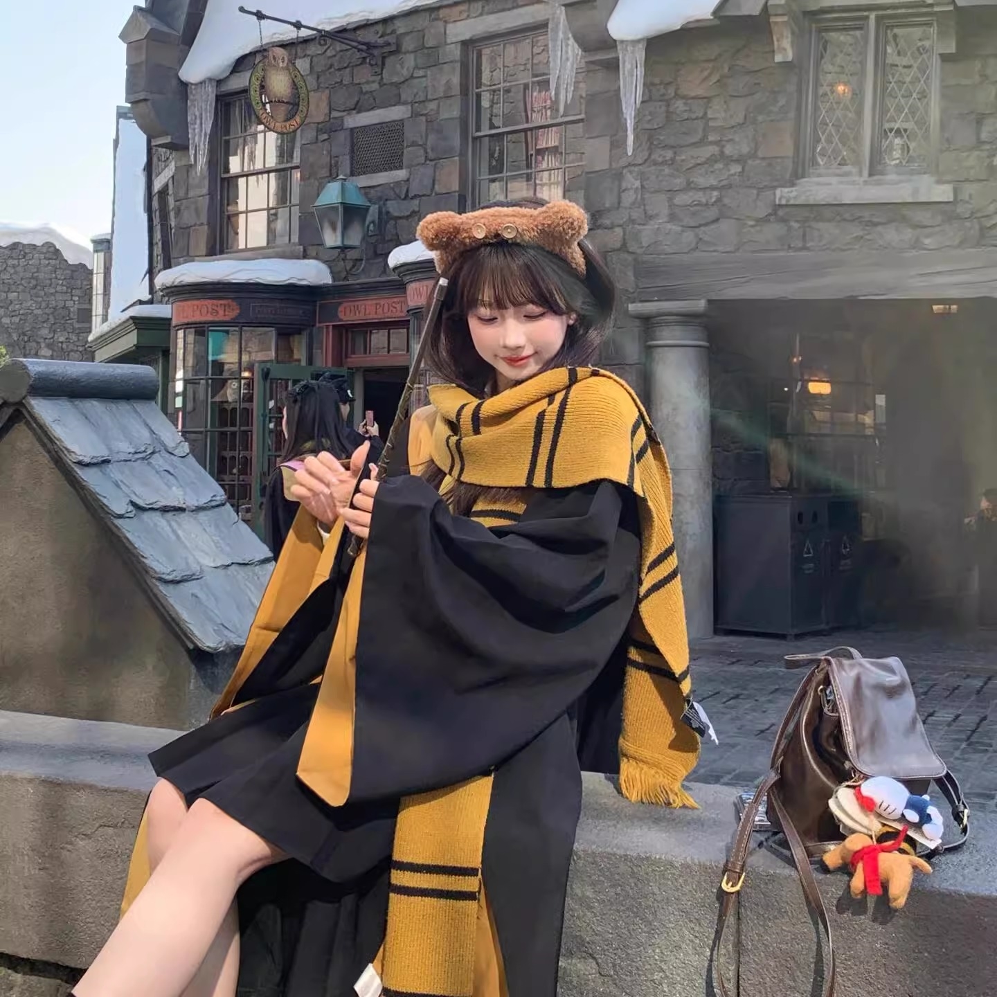 哈利波特围巾赫奇帕奇格兰芬多女冬季2024新款英伦风加厚保暖围脖