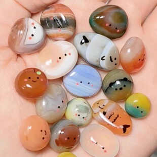 高颜值治愈系彩色宠物石头随心配创意桌面摆件儿童益智玩具礼物