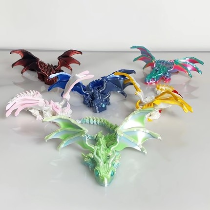 新款3D打印龙创意立体模型全关节可动桌面摆件儿童3D打印玩具礼物