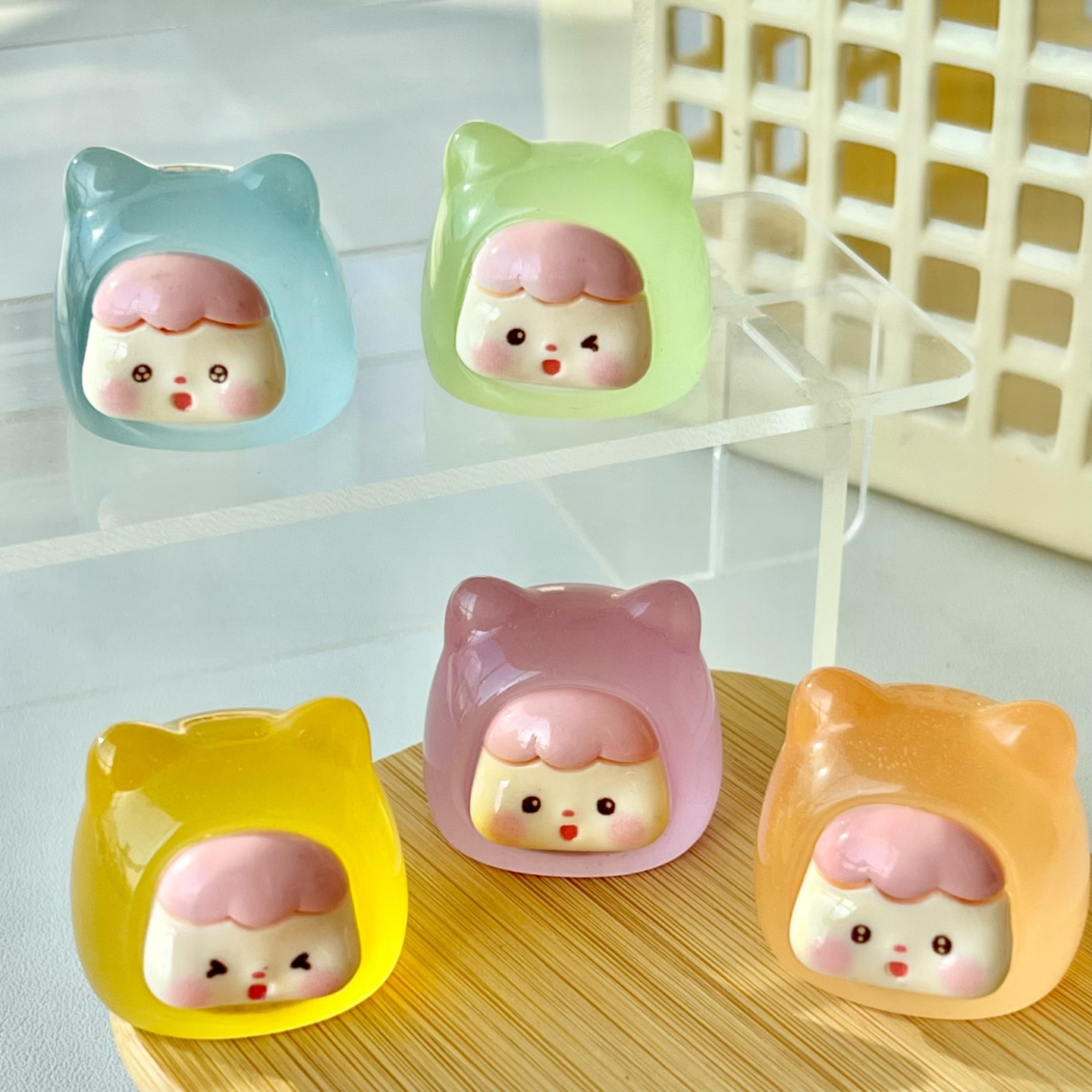 爆款治愈系可爱萌粒随心配办公室桌面装饰品摆件手办儿童益智玩具