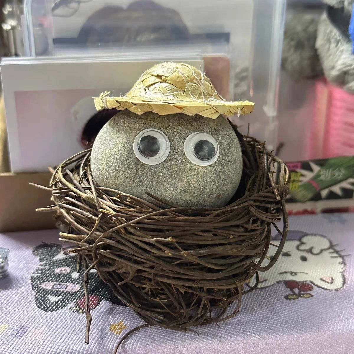 治愈系陪伴萌趣可爱宠物石头创意解压益智儿童玩具桌面摆件礼物