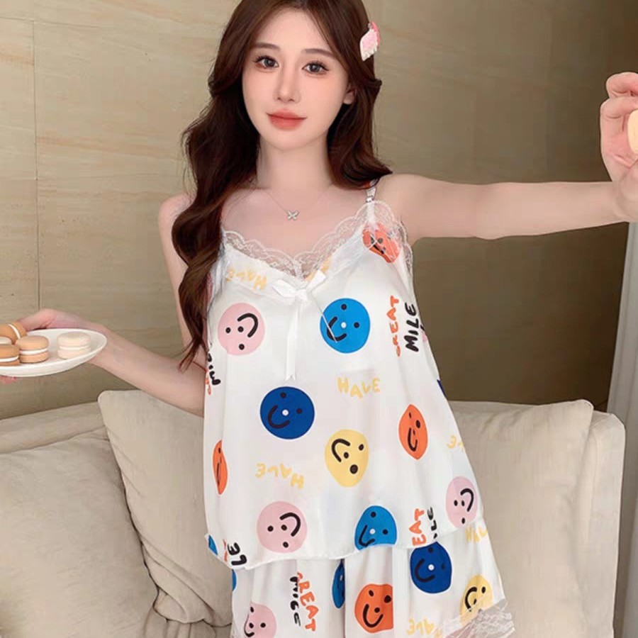 夏季女士两件套自带胸贴冰丝薄款