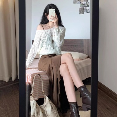 低价！现货！吊带裙罩衫两件套装