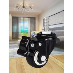 不锈钢配套轮子碳钢葫芦孔置物架配套底角垫轮子万向轮可刹车