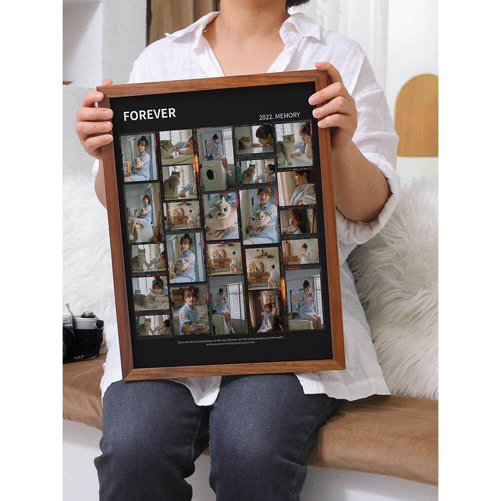 实木相框黑色电影电视胶片制作定制结婚纱洗打印照片做成相框挂墙