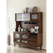 全实木黑胡桃木餐边柜北欧简约现代厨房收纳储物柜子餐厅酒柜碗柜