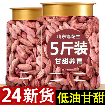 五香山东瘪花生生红皮瘪子熟干瘪花生米不带壳500g养胃2024年新仁