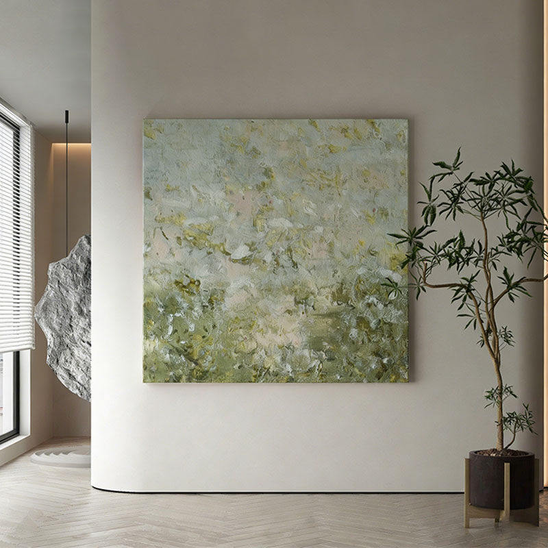 现代简约绿色抽象装饰画侘寂风浅现代装饰画