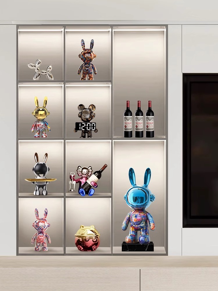 网红兔子落地大摆件轻奢现代酒店美容场所酒吧KTV电竞门面装饰品