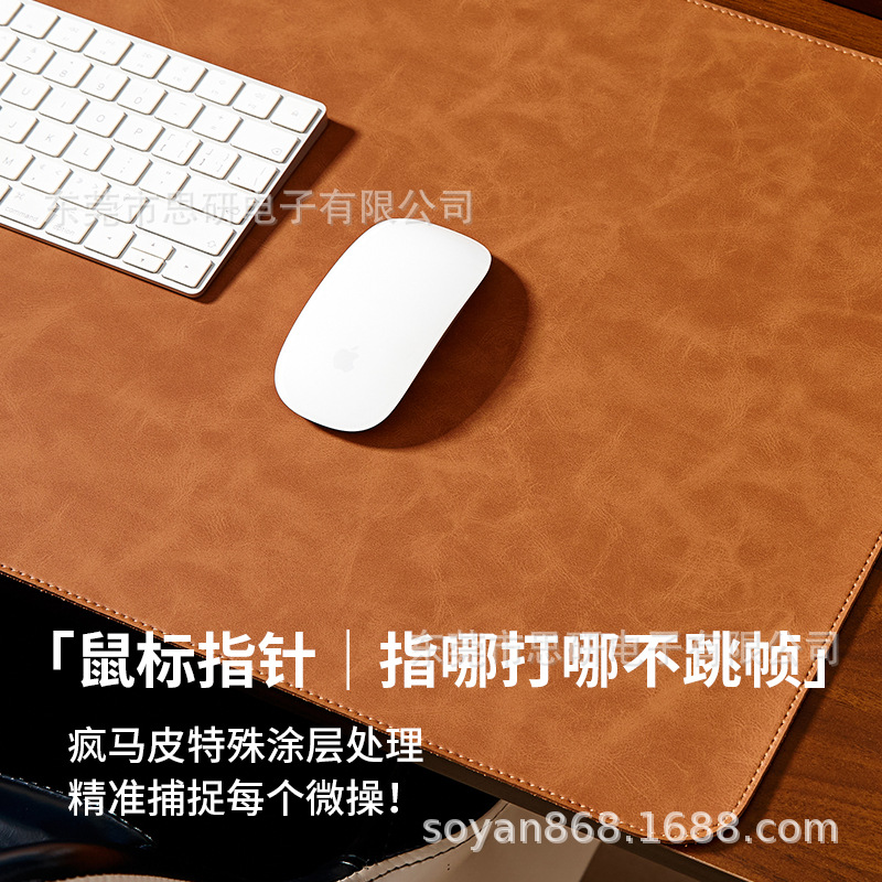 肤感软木疯马皮鼠标垫大号疯马纹皮革防水耐脏办公电脑桌垫茶几垫